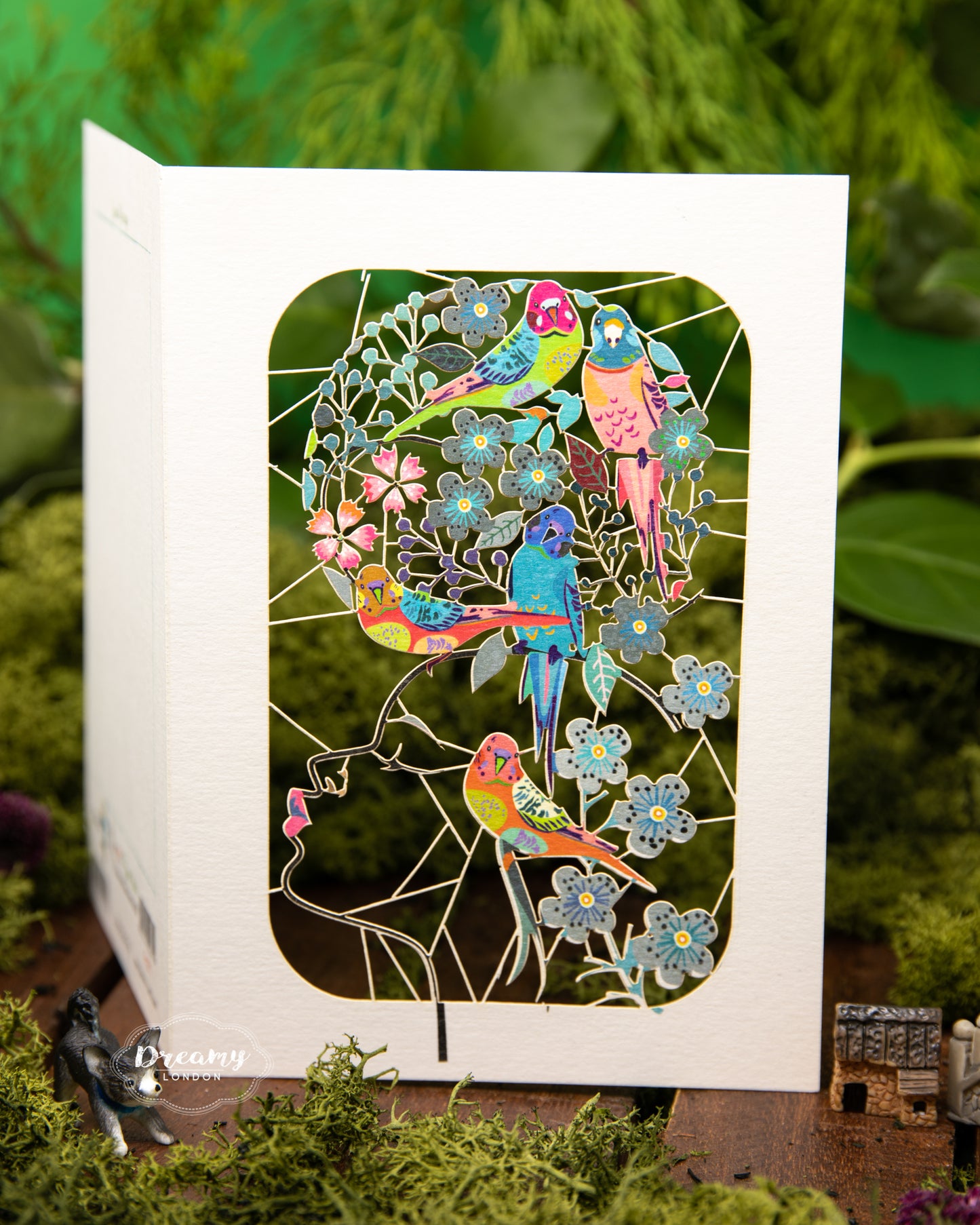 Parrot Lady Greeting Card - dreamylondon