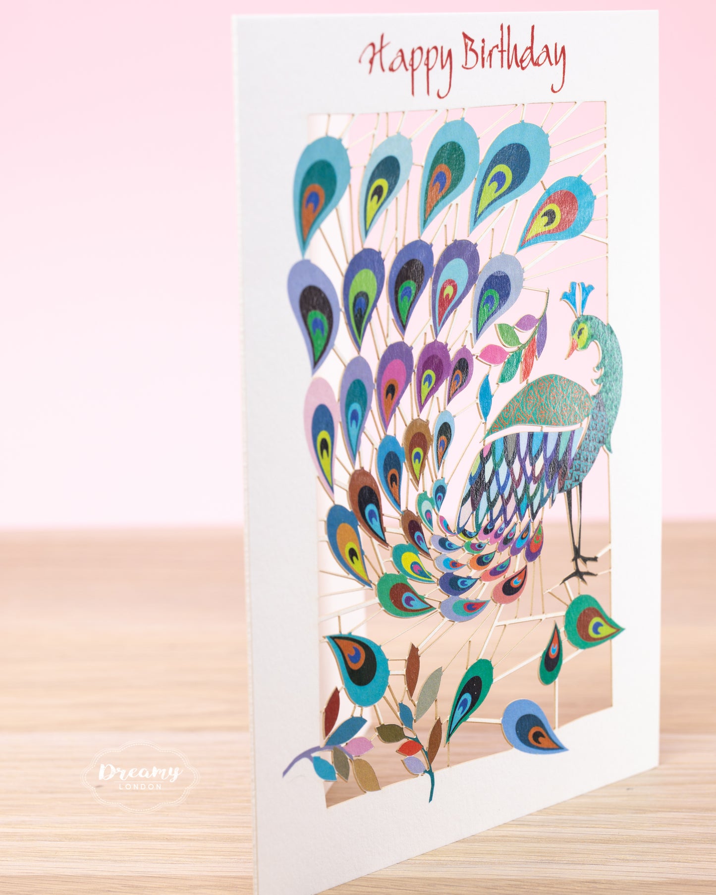 Peacock Birthday card - dreamylondon