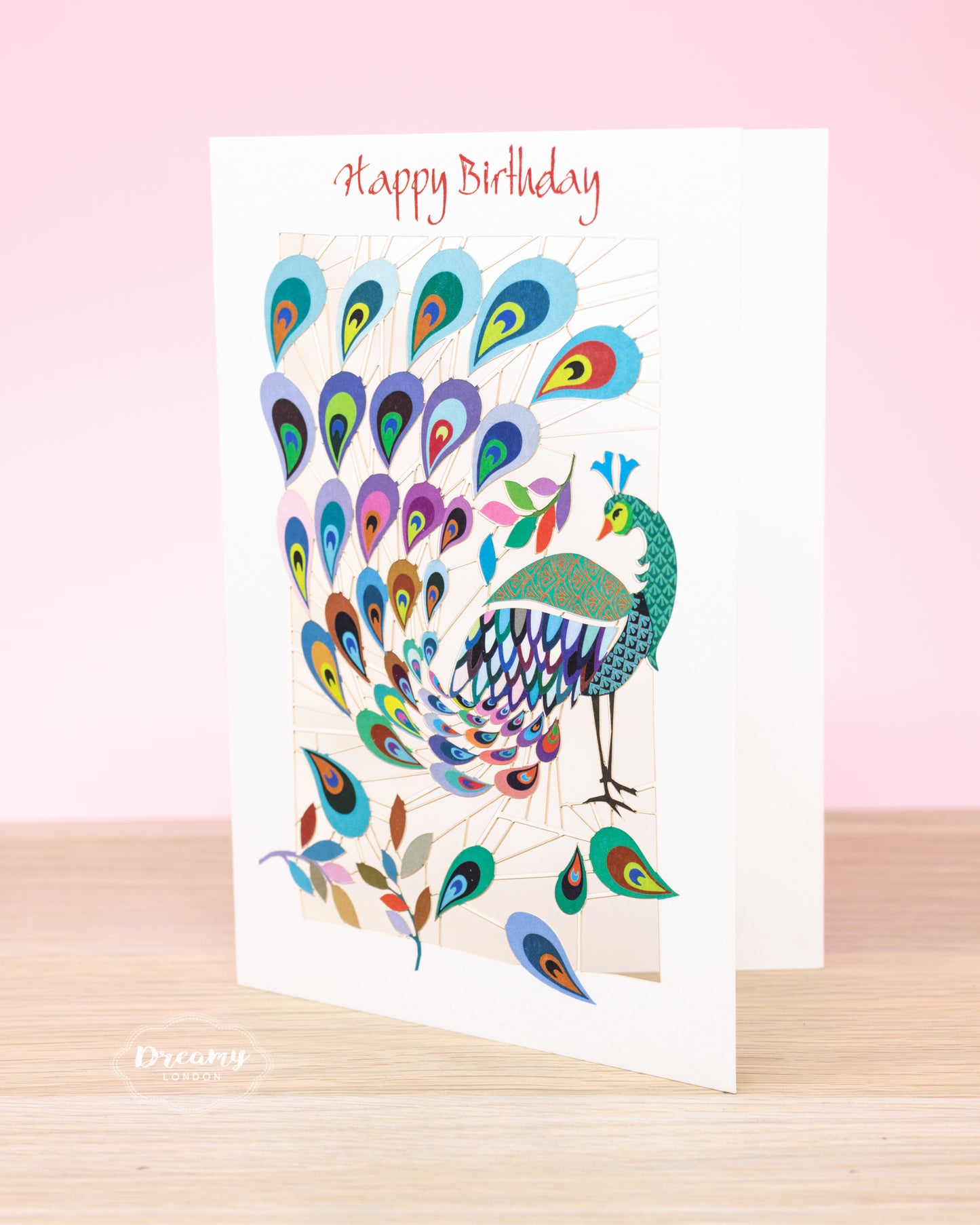 Peacock Birthday card - dreamylondon