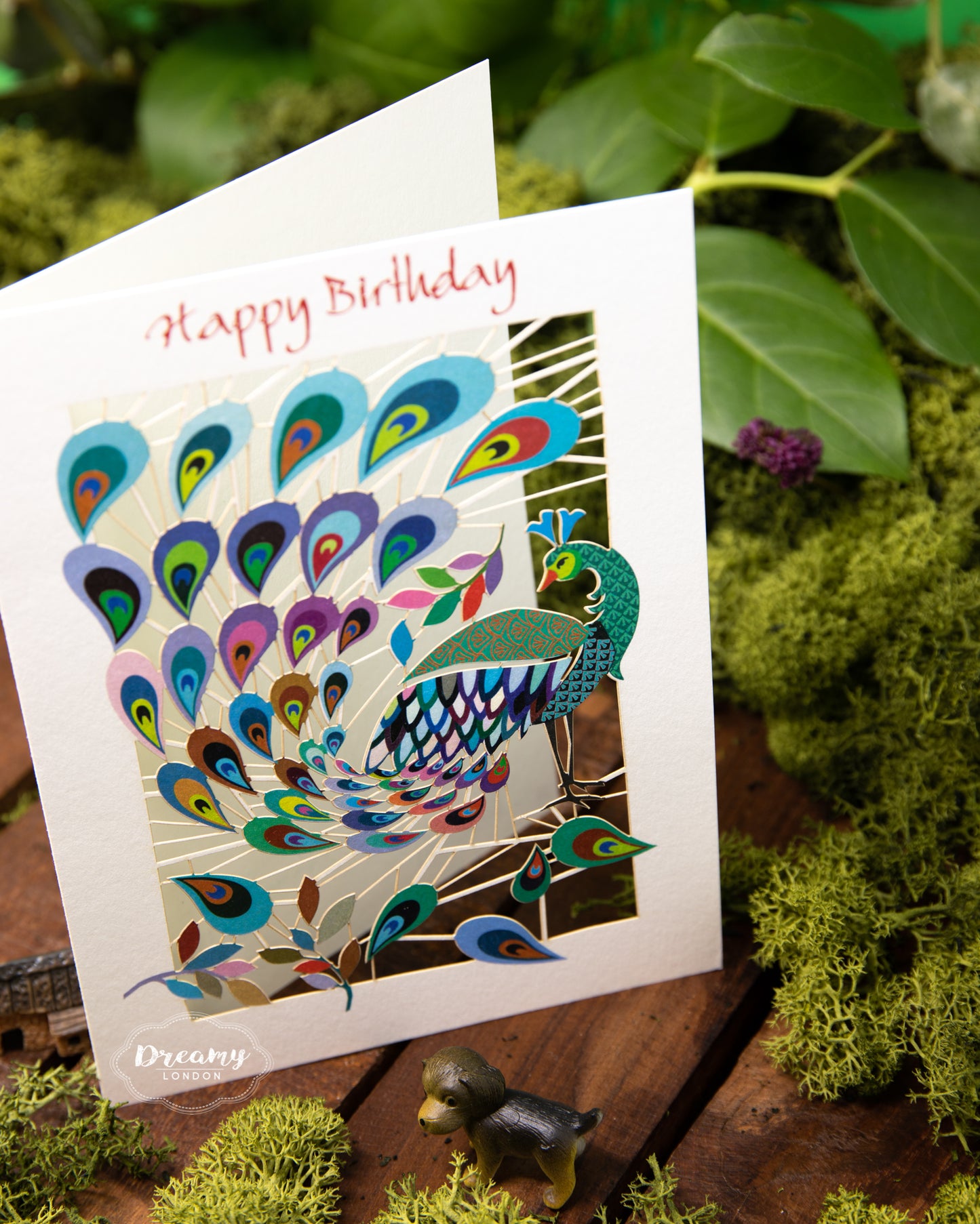Peacock Birthday card - dreamylondon