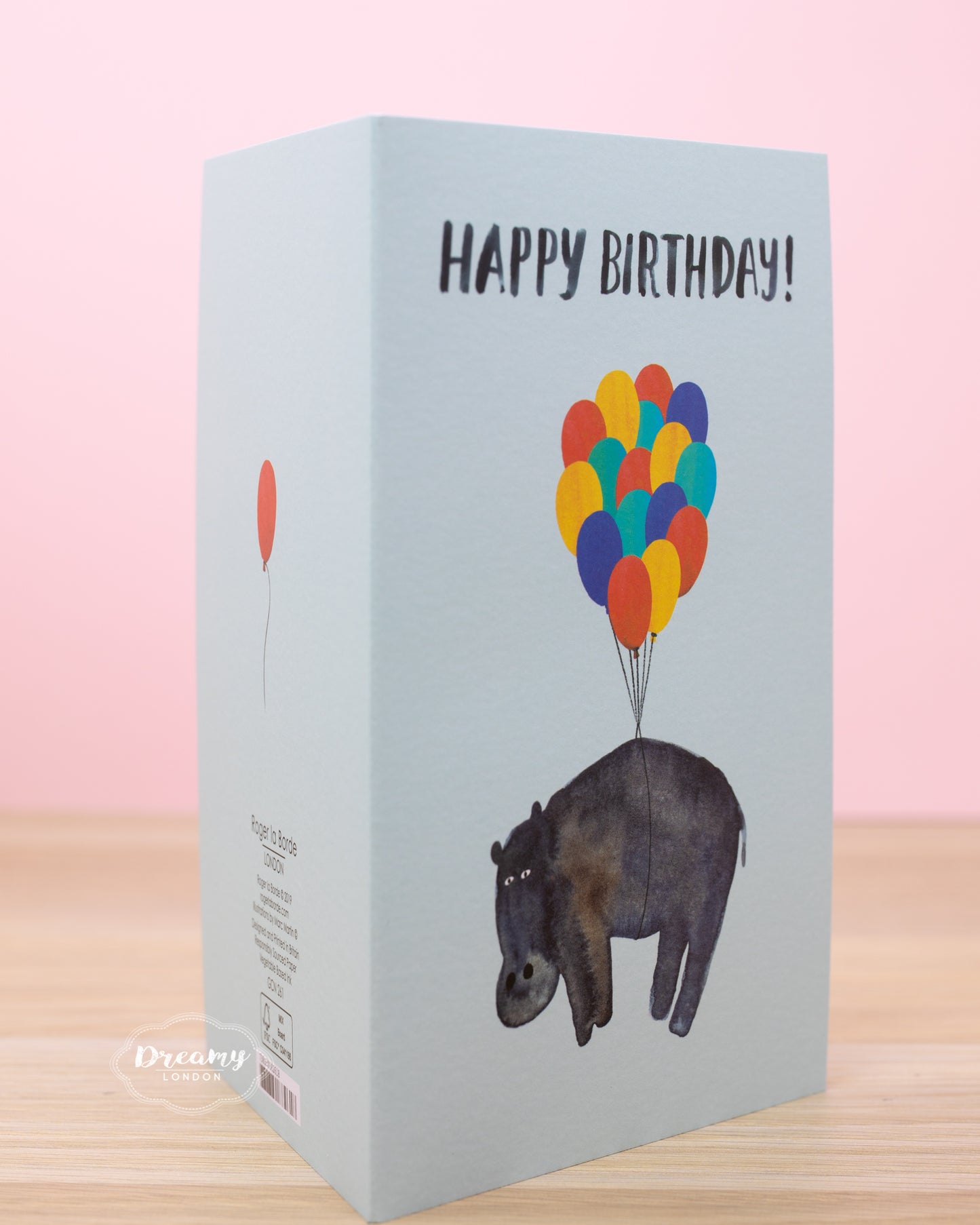 Flying Hippo Birthday Card - dreamylondon