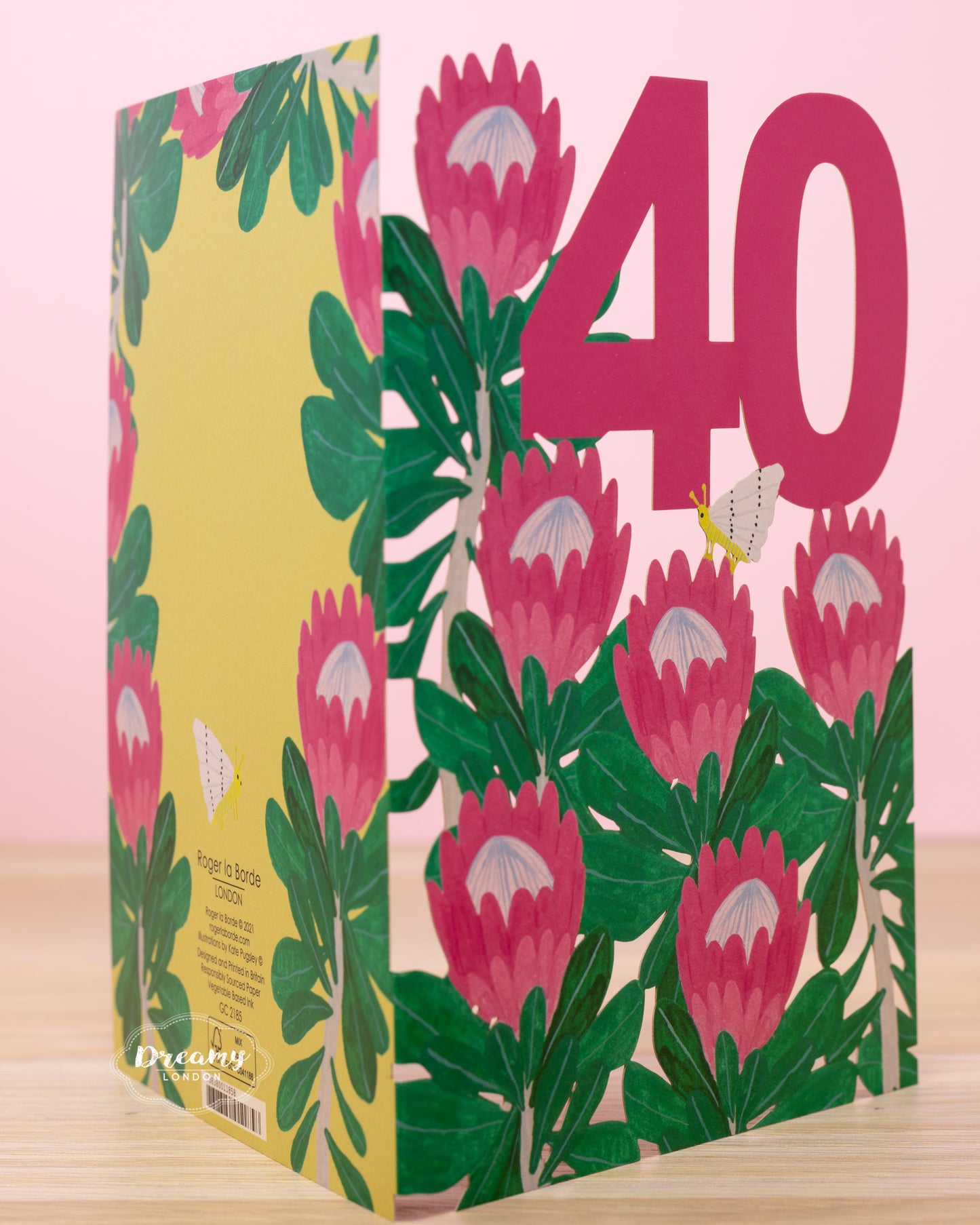 King Protea Flowers 40th Birthday Card - dreamylondon