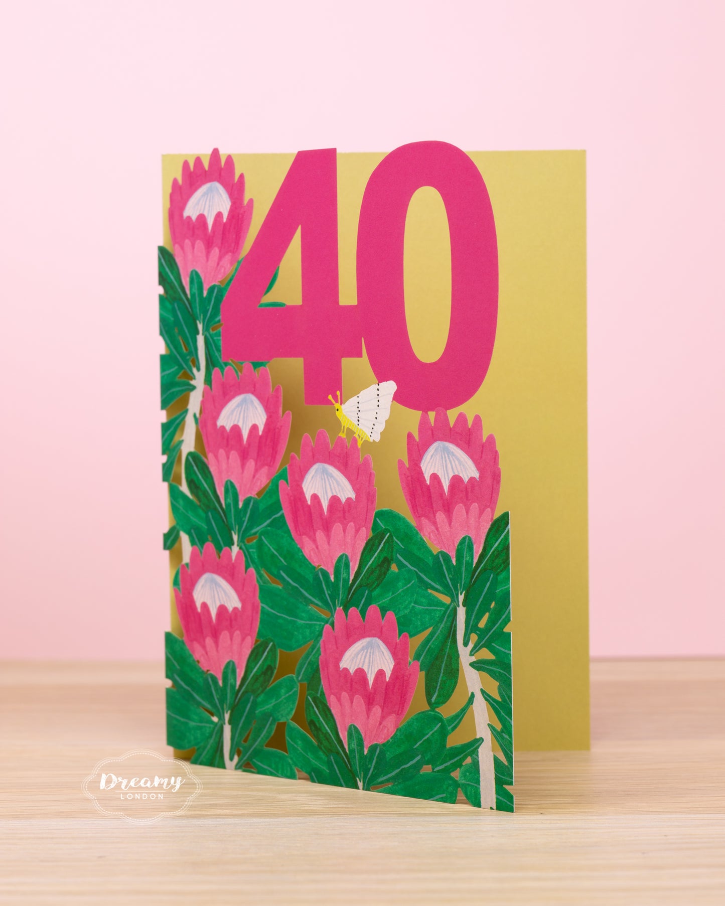 King Protea Flowers 40th Birthday Card - dreamylondon