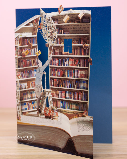 Book Collector Greeting Card - dreamylondon