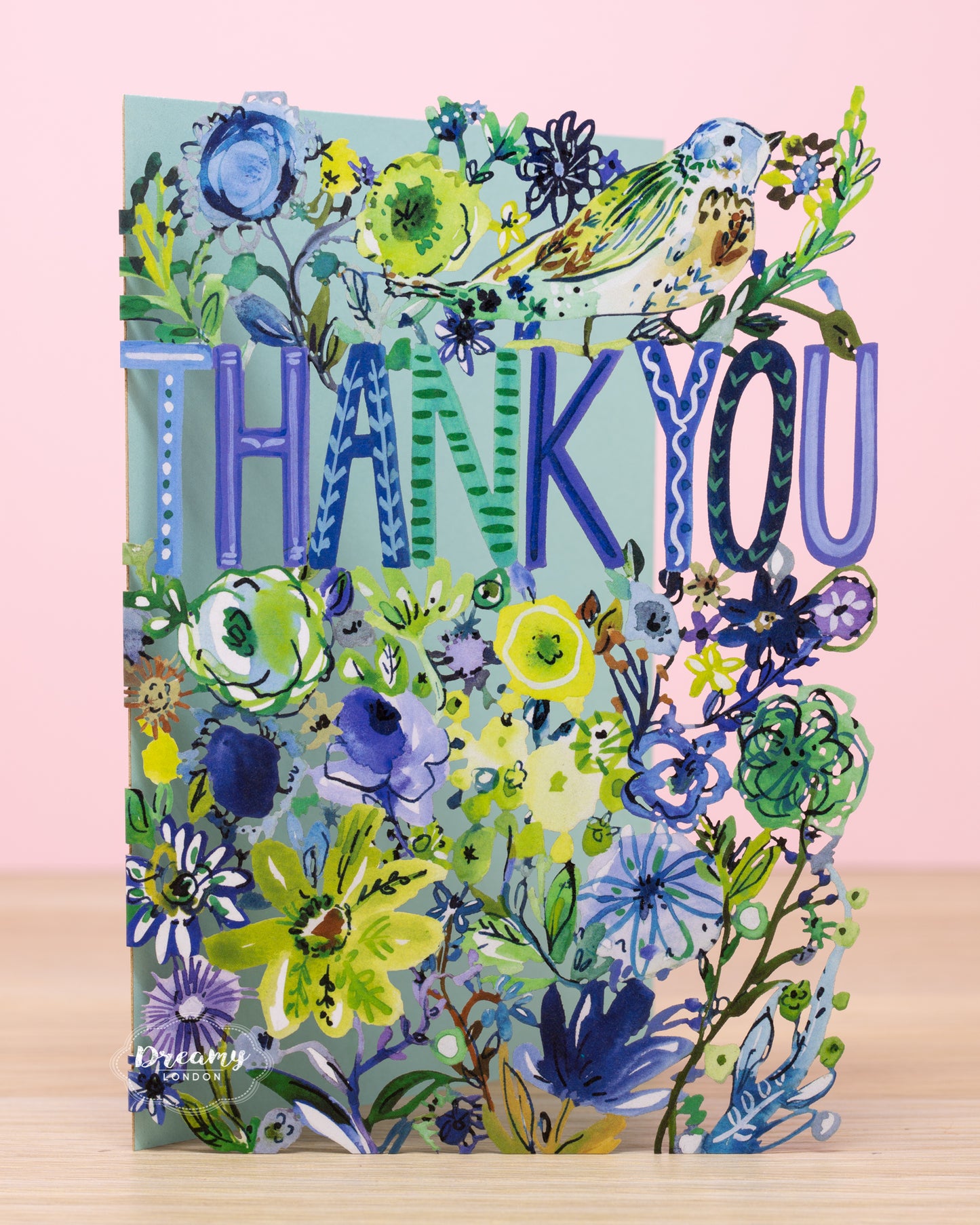 Bird and Flower Thank You Card - dreamylondon