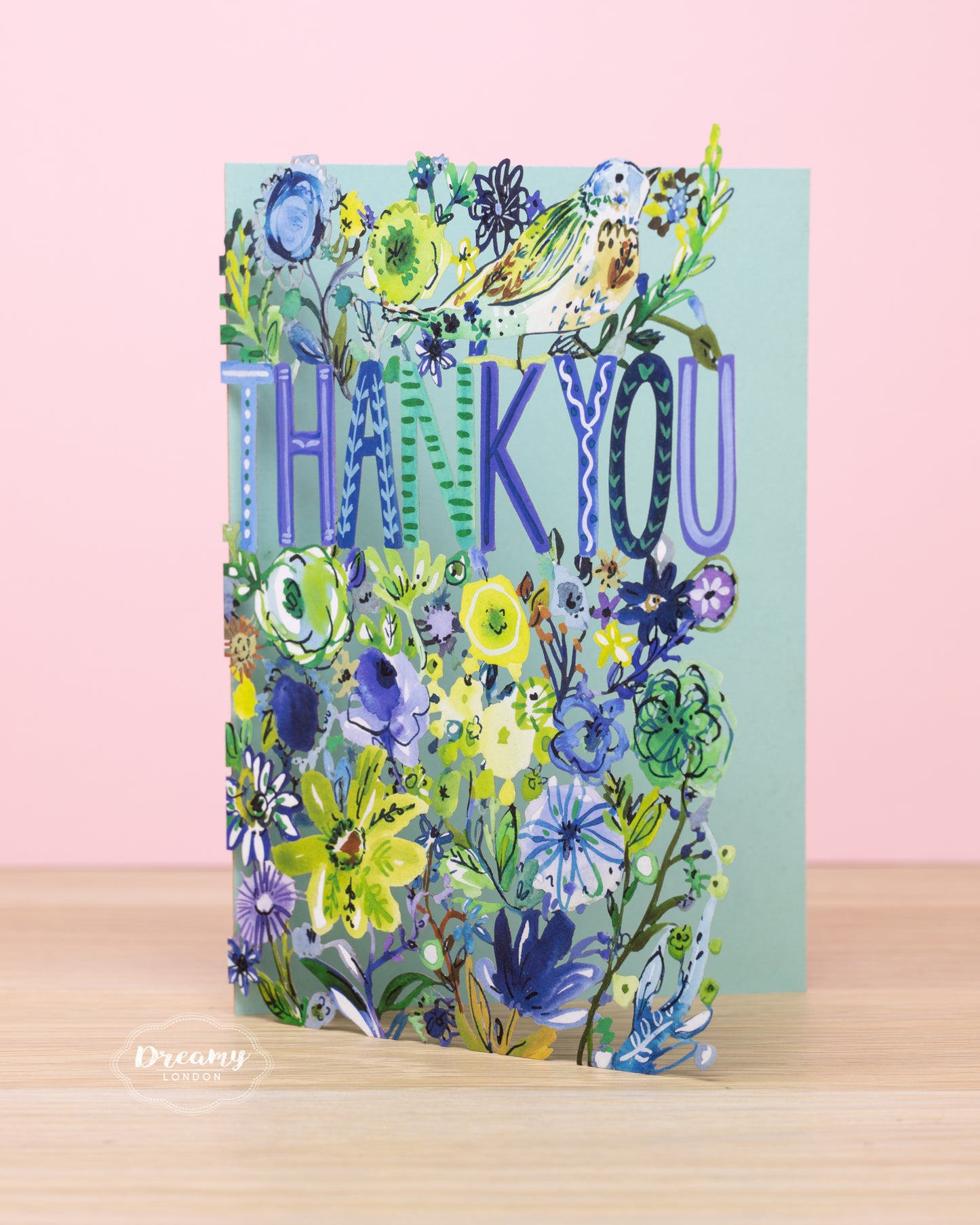 Bird and Flower Thank You Card - dreamylondon