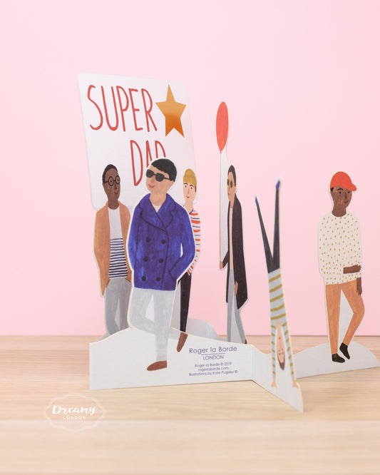 Super Dad Concertina Father's Day Card - dreamylondon