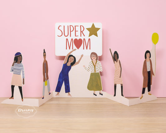 Super Mum Concertina Mother's Day Card - dreamylondon