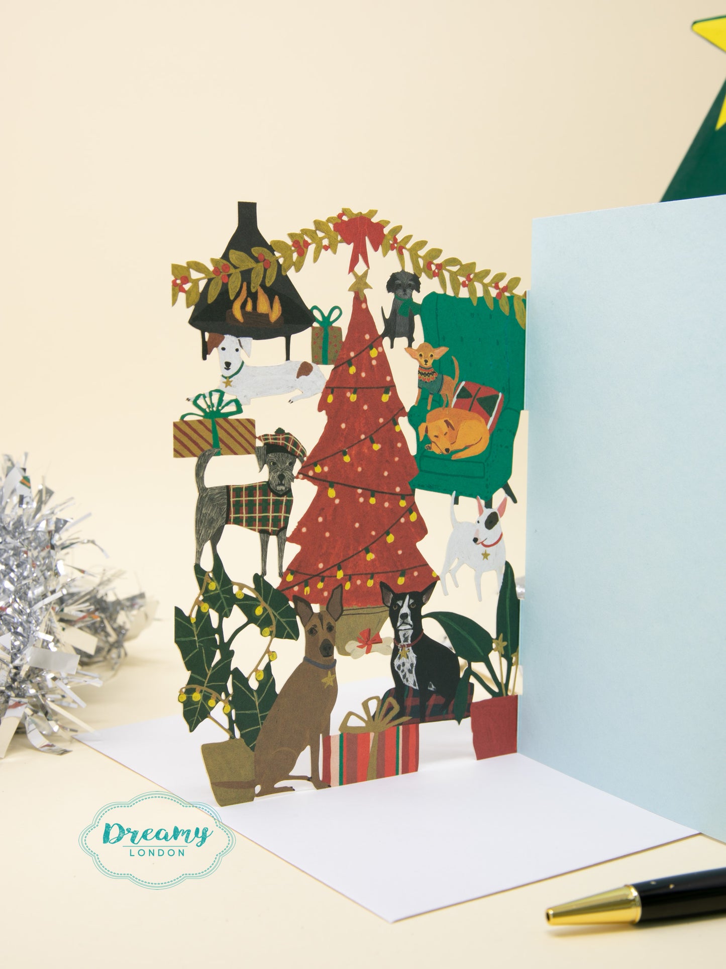 Dogs Party Laser Cut Christmas Card