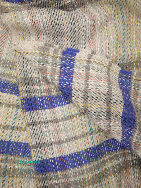 Riley Purple-Cream Recycled Wool Blanket