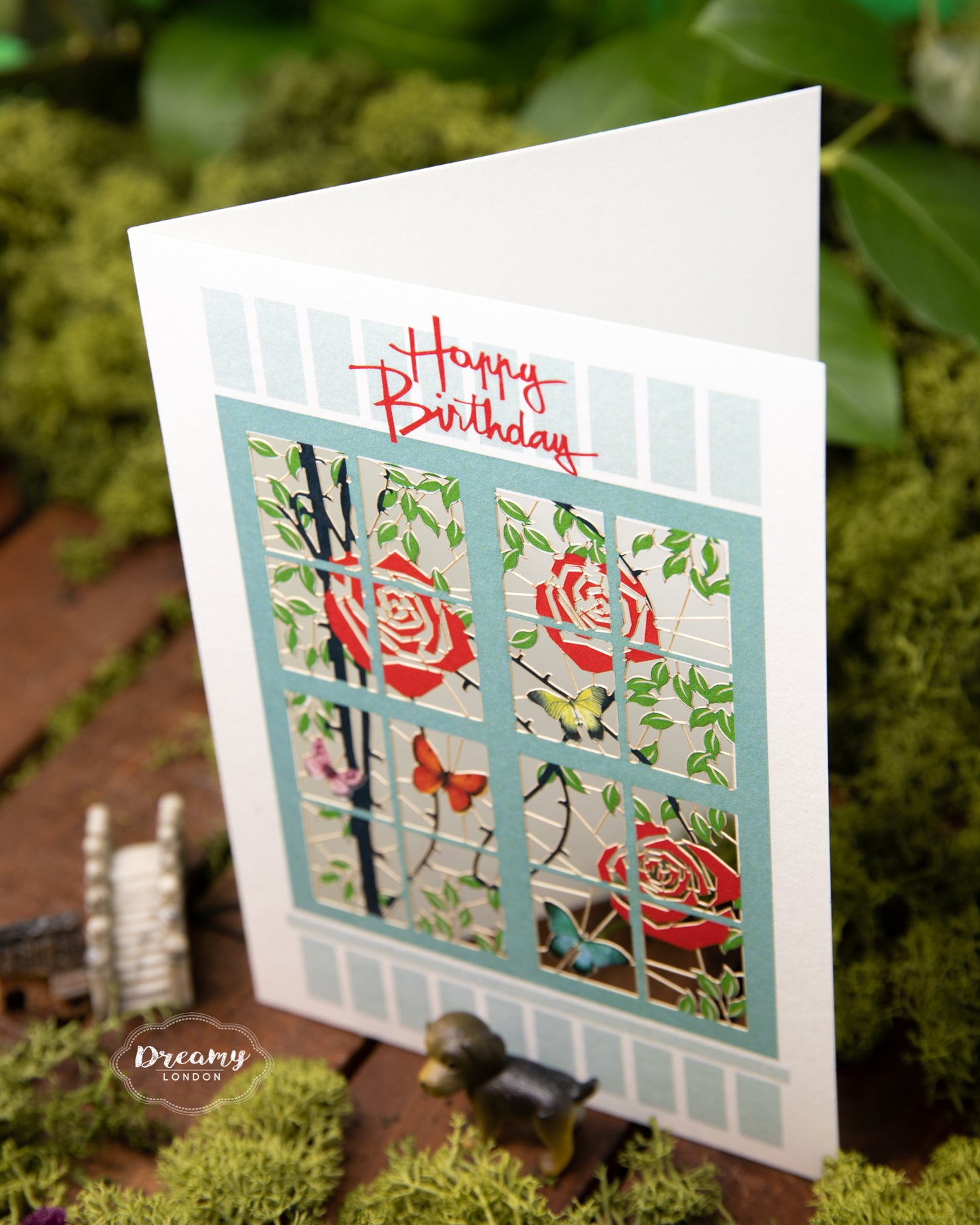Rose Window Birthday Card - Laser-cut Greeting Card - Dreamy London
