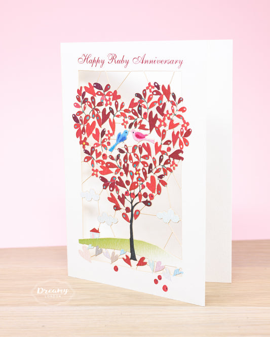 Happy Ruby Anniversary Card - dreamylondon