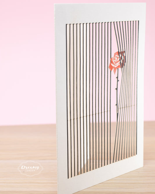 Passion of Love Rose Greeting Card, Single Rose Greeting Card Design - Dreamy London