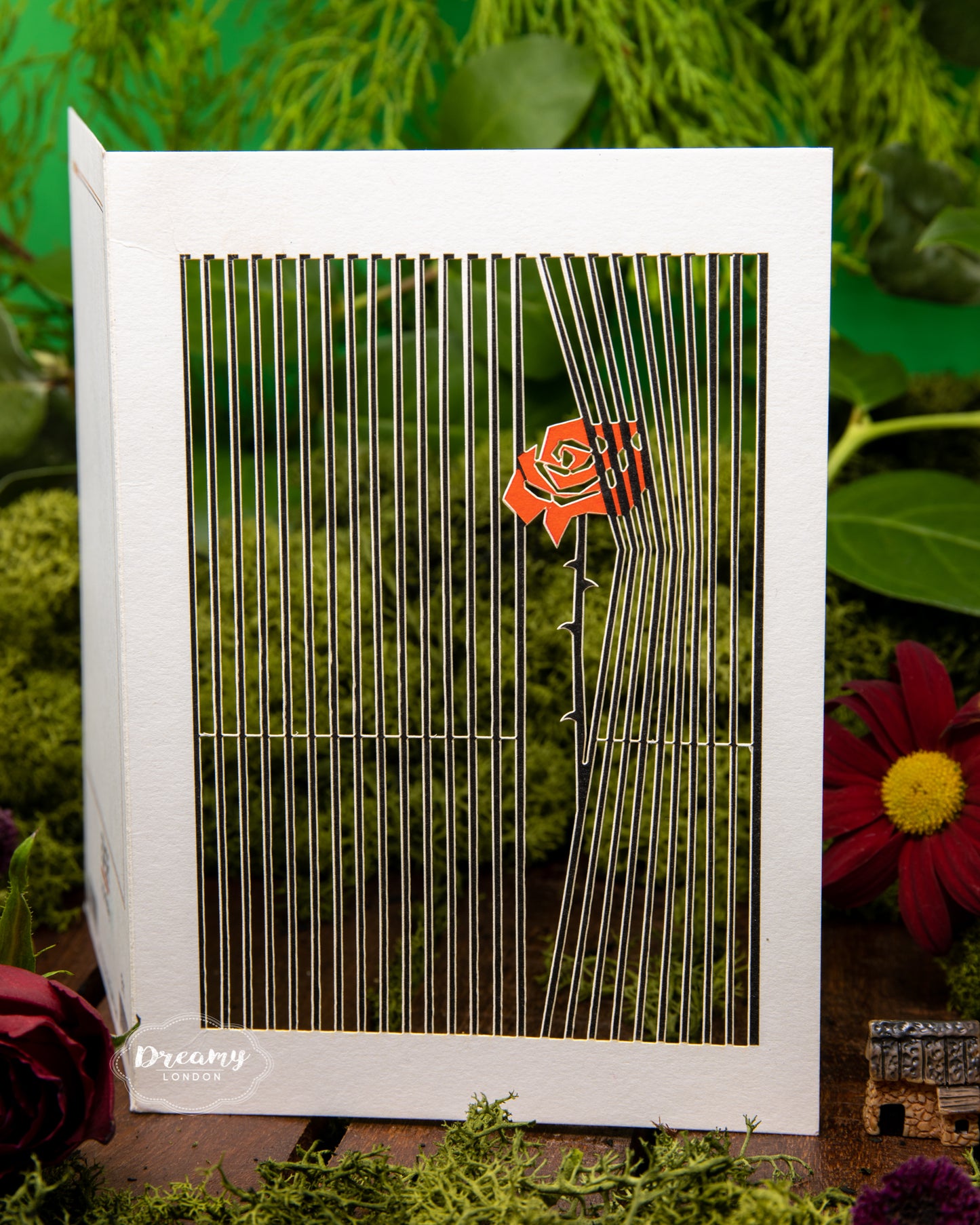 Passion of Love Rose Greeting Card, Single Rose Greeting Card Design - Dreamy London