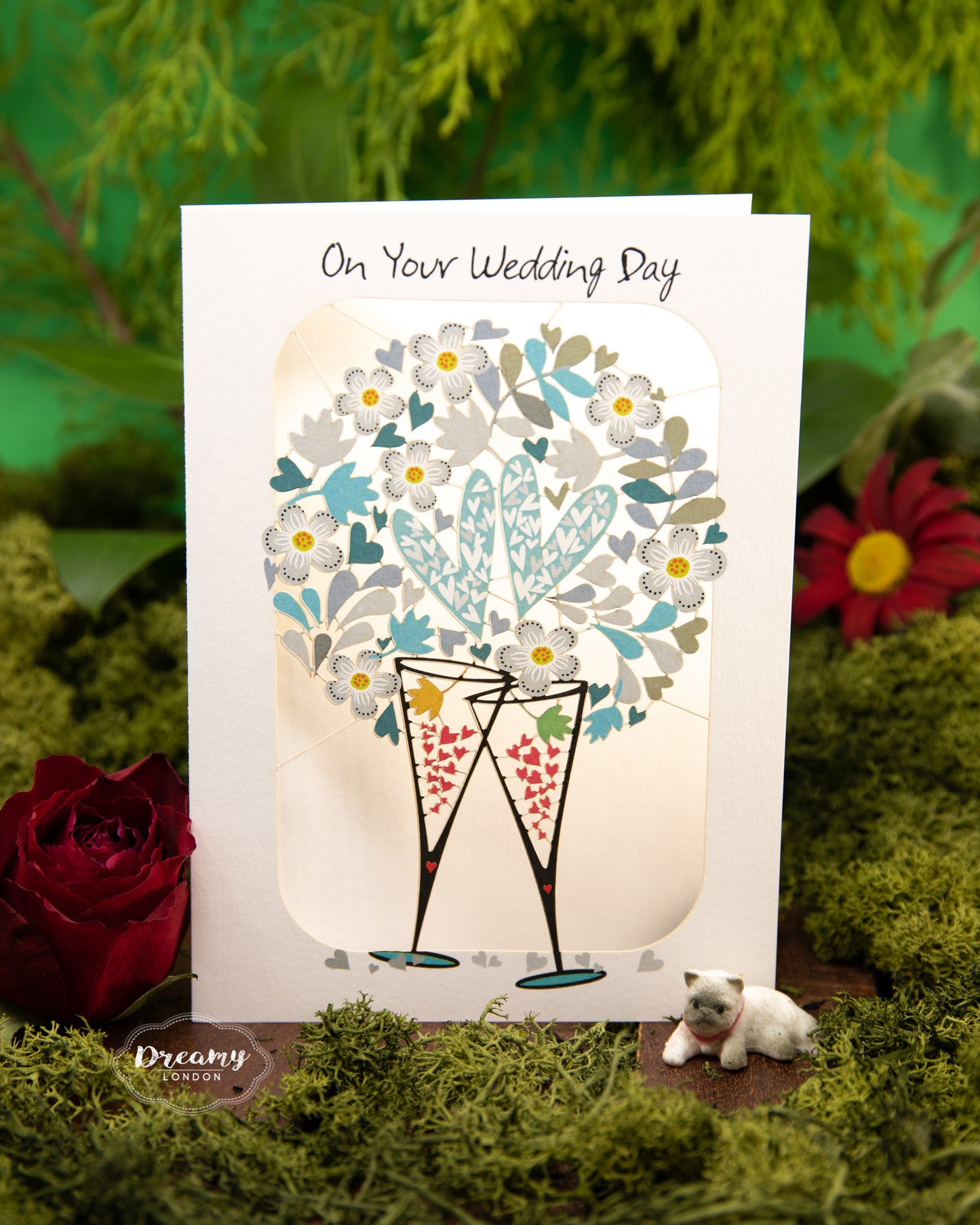 Wedding Day Champagne Card - dreamylondon