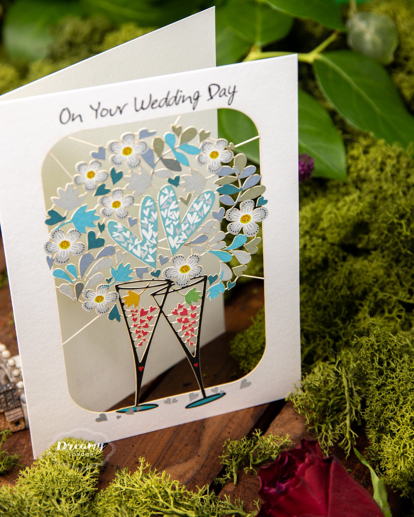 Wedding Day Champagne Card - dreamylondon