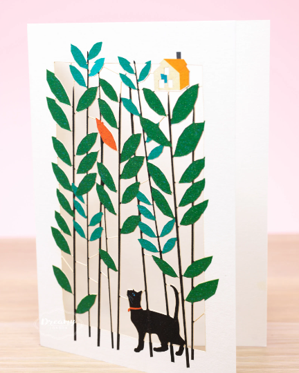 Laser Cut Black Cat Greeting Card