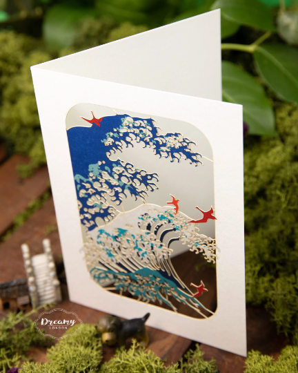 Hokusai Japanese Lasercut Card