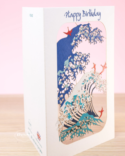 Hokusai Japanese Lasercut Card