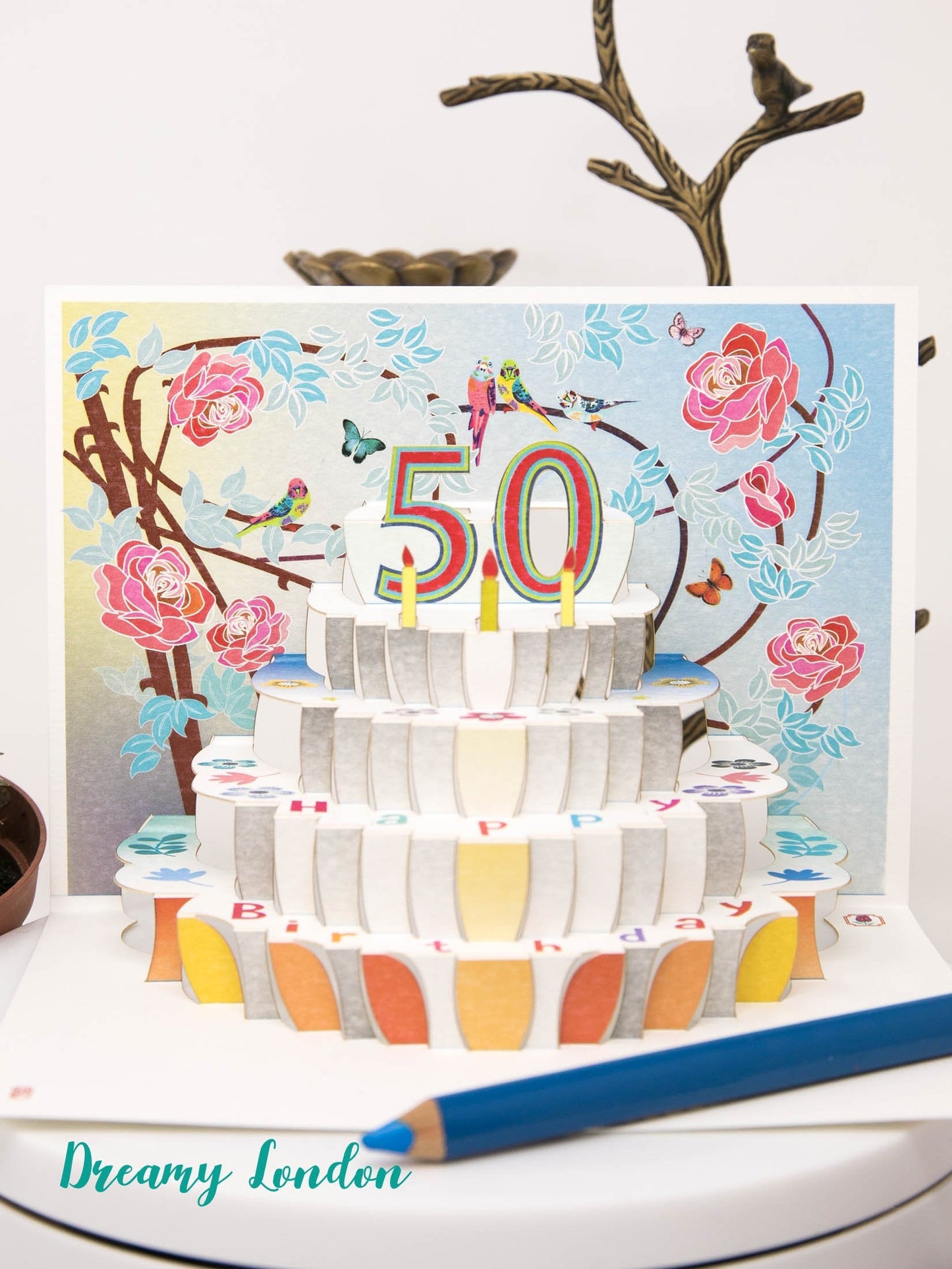 Pop-up 50th Birthday Card - dreamylondon