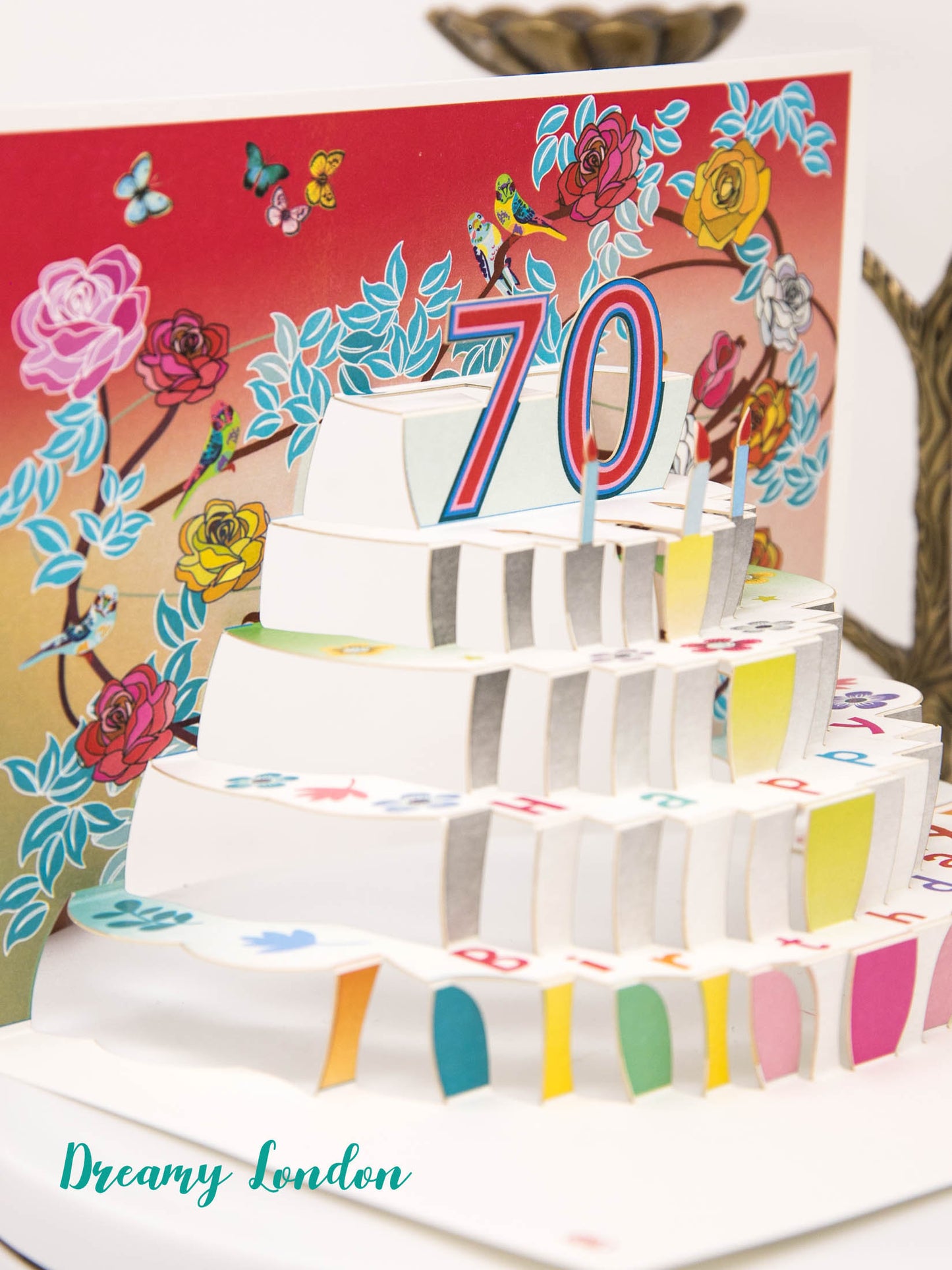 Pop-up 70th Birthday Card - dreamylondon