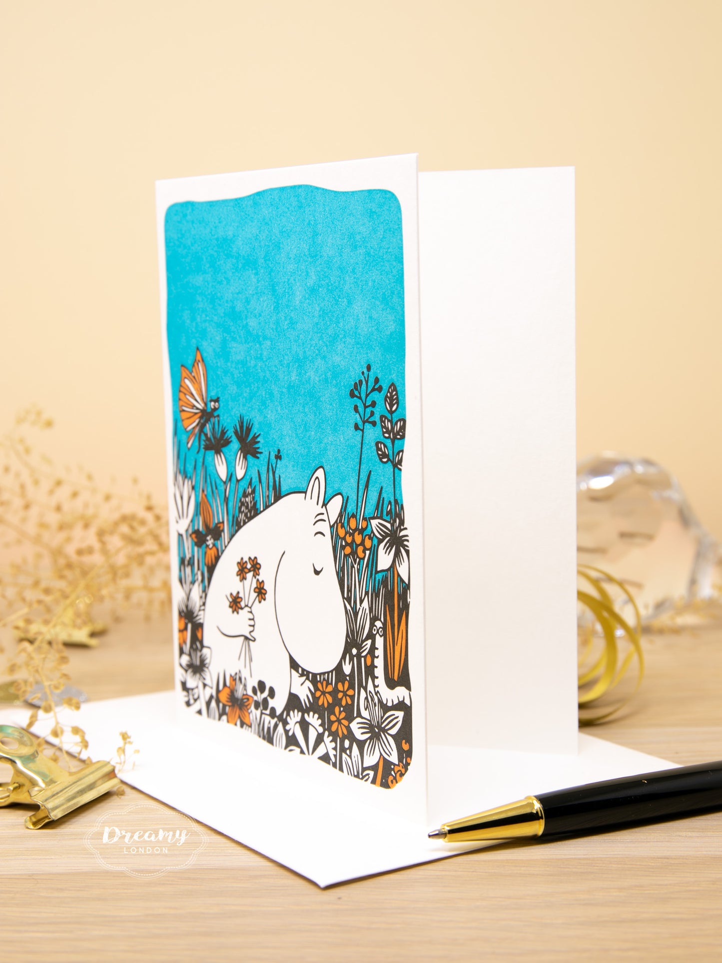Moomin with flowers Greeting Card