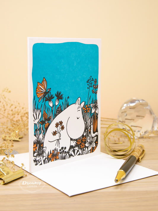 Moomin with flowers Greeting Card