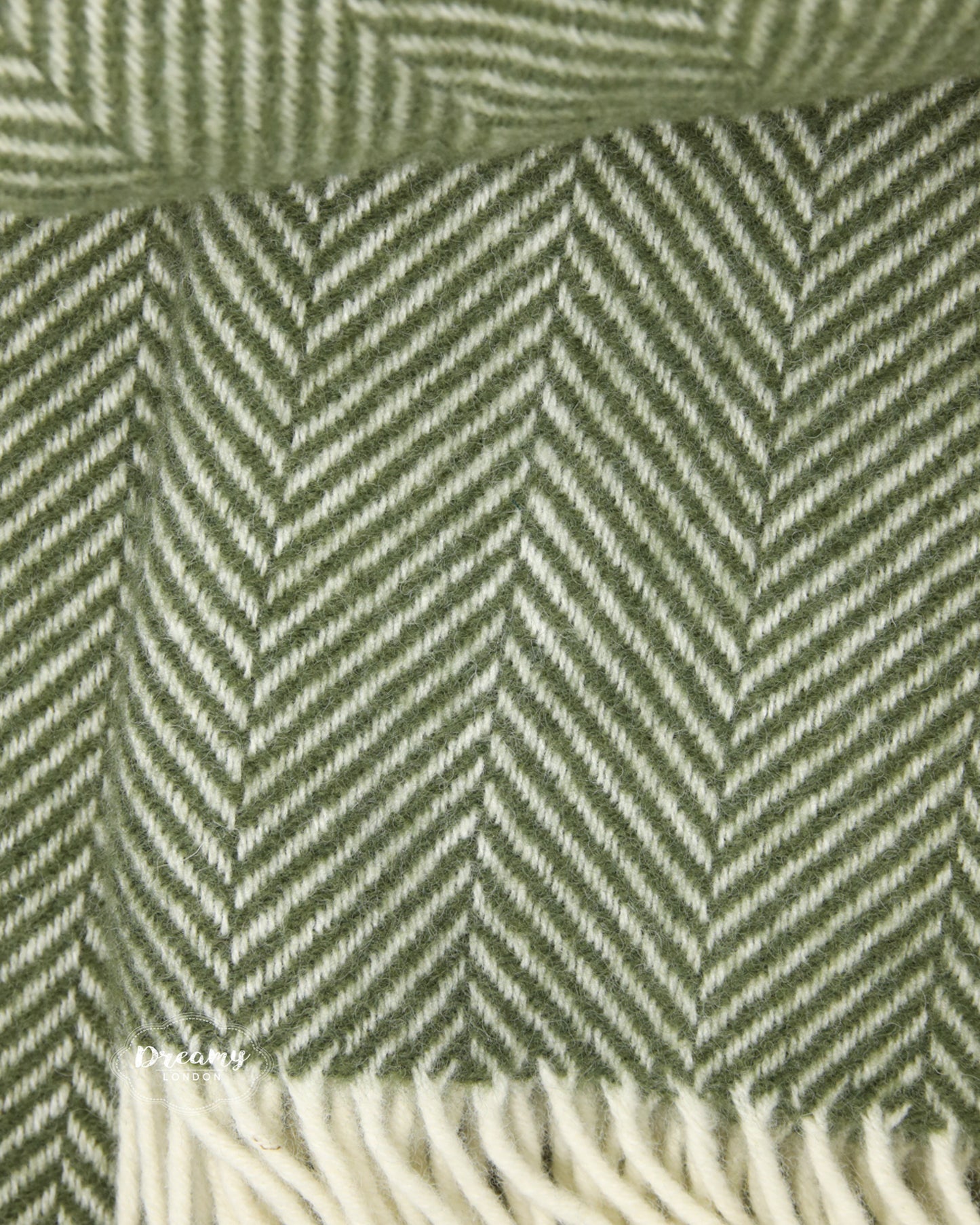 Olive Green English Thick Wool Blanket - dreamylondon
