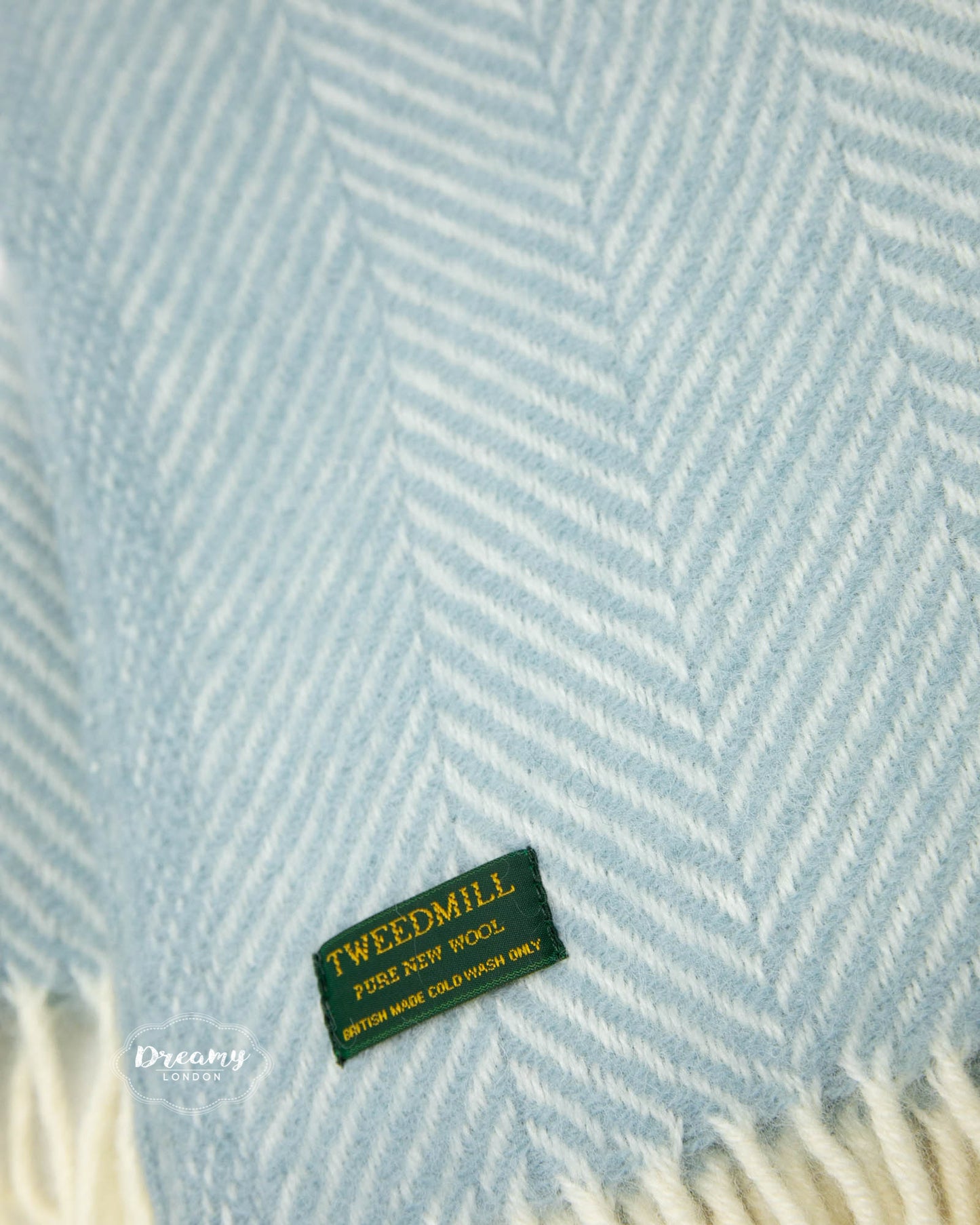 Soft Blue Thick Wool Blanket, chunky soft blue blanket, pure wool - dreamylondon