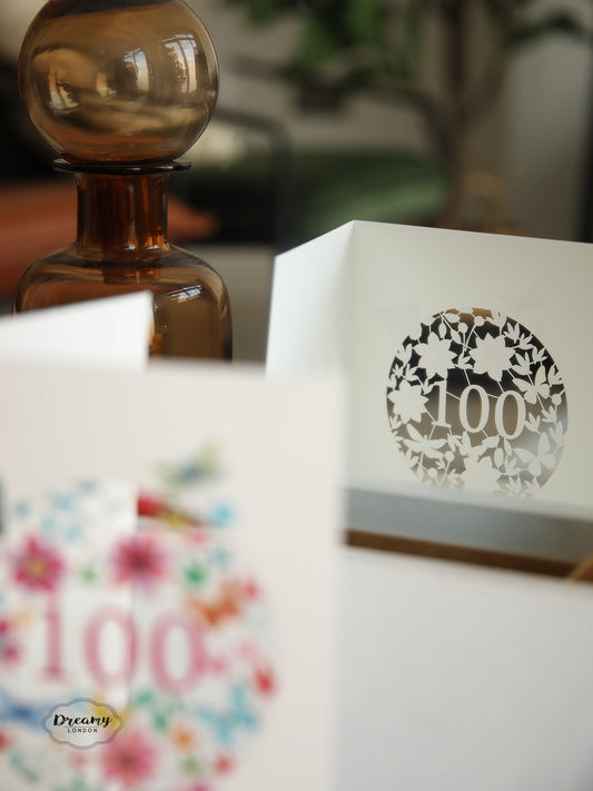Floral 100th Birthday Card