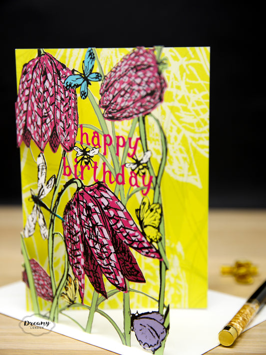 Blossoming Tulips Birthday Card