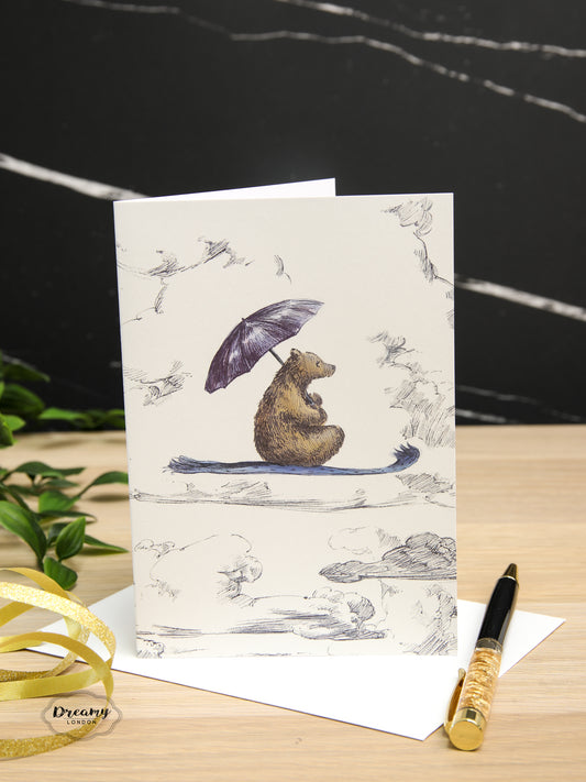 Bear Riding a Mat Greeting Card