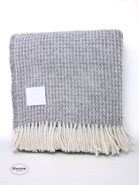 Oatmeal Wool Throw Blanket