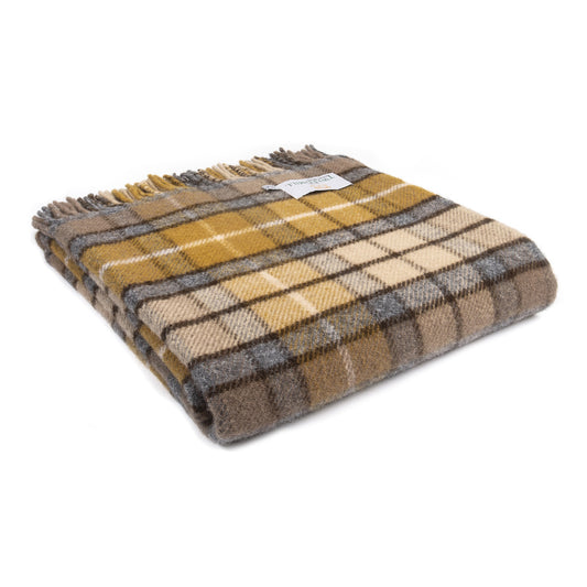Elliot Natural Buchanan Tartan Wool Blanket