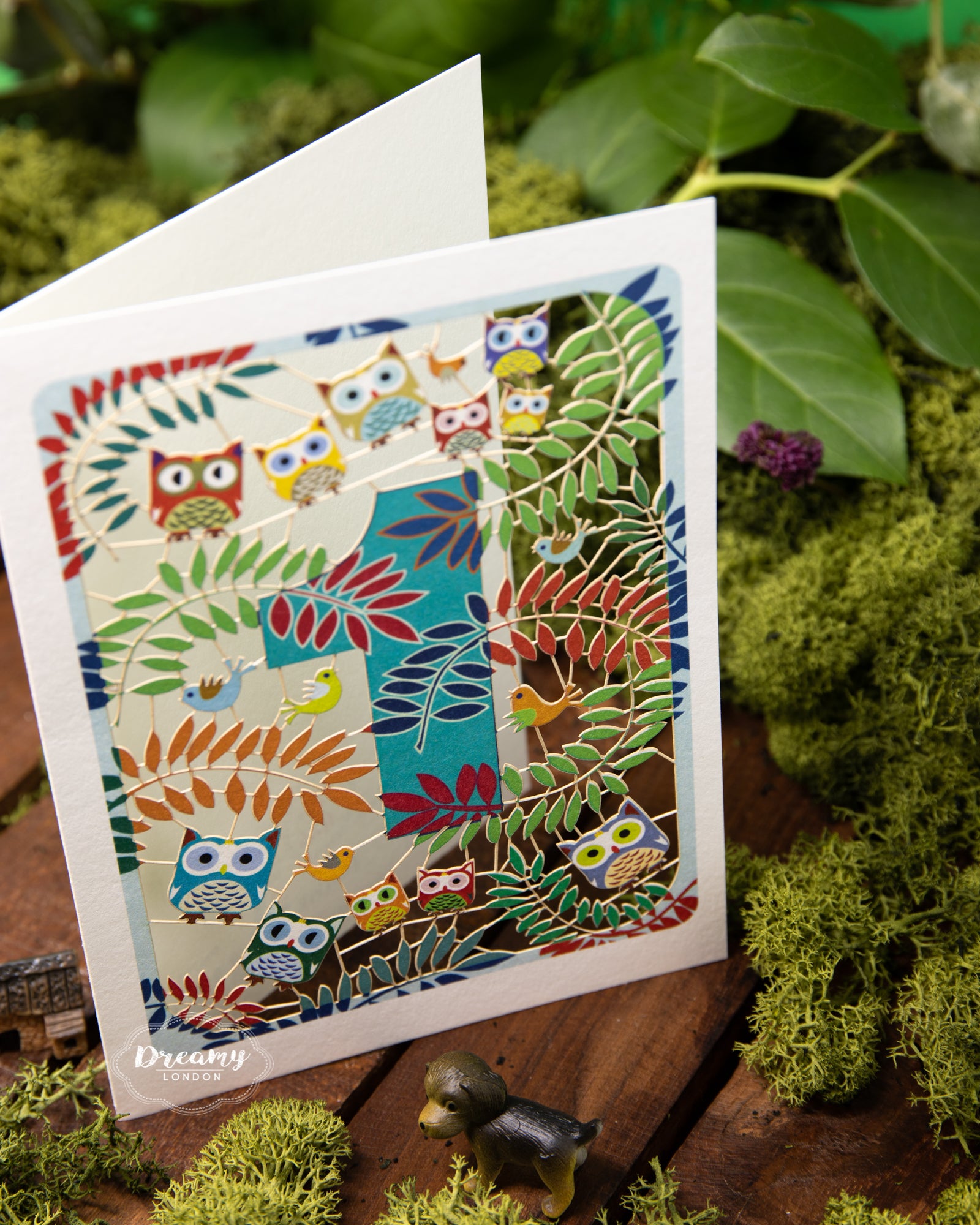 1st Birthday Card Owls Laser Cut - dreamylondon