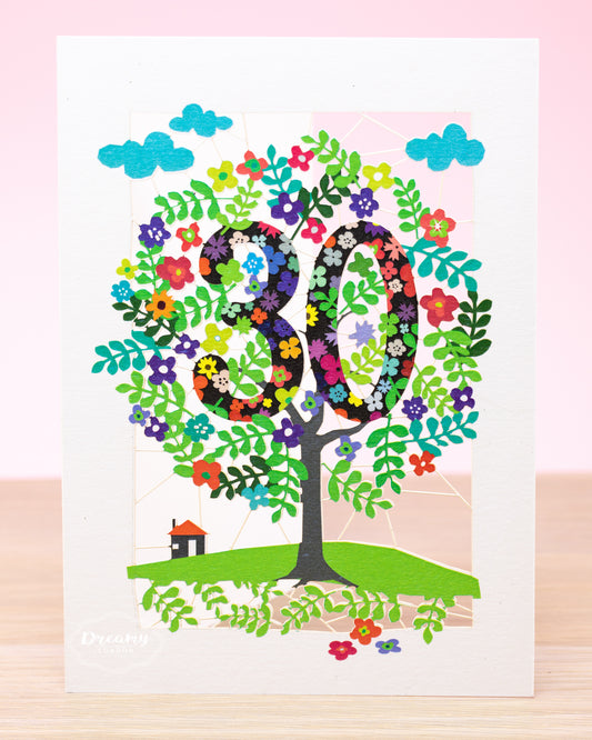 30th Tree of Life Birthday Card - dreamylondon
