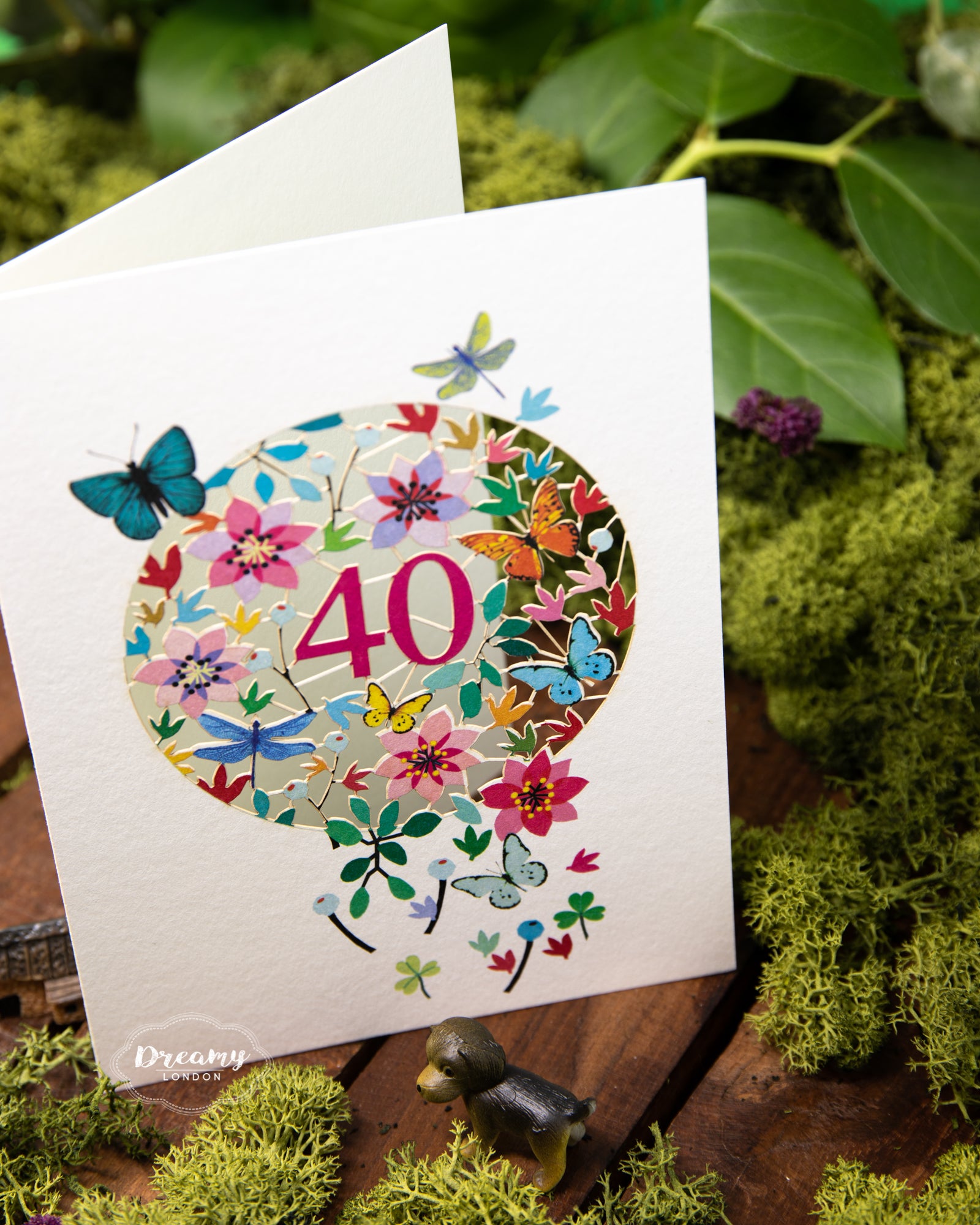 40th Butterflies Birthday Card - dreamylondon
