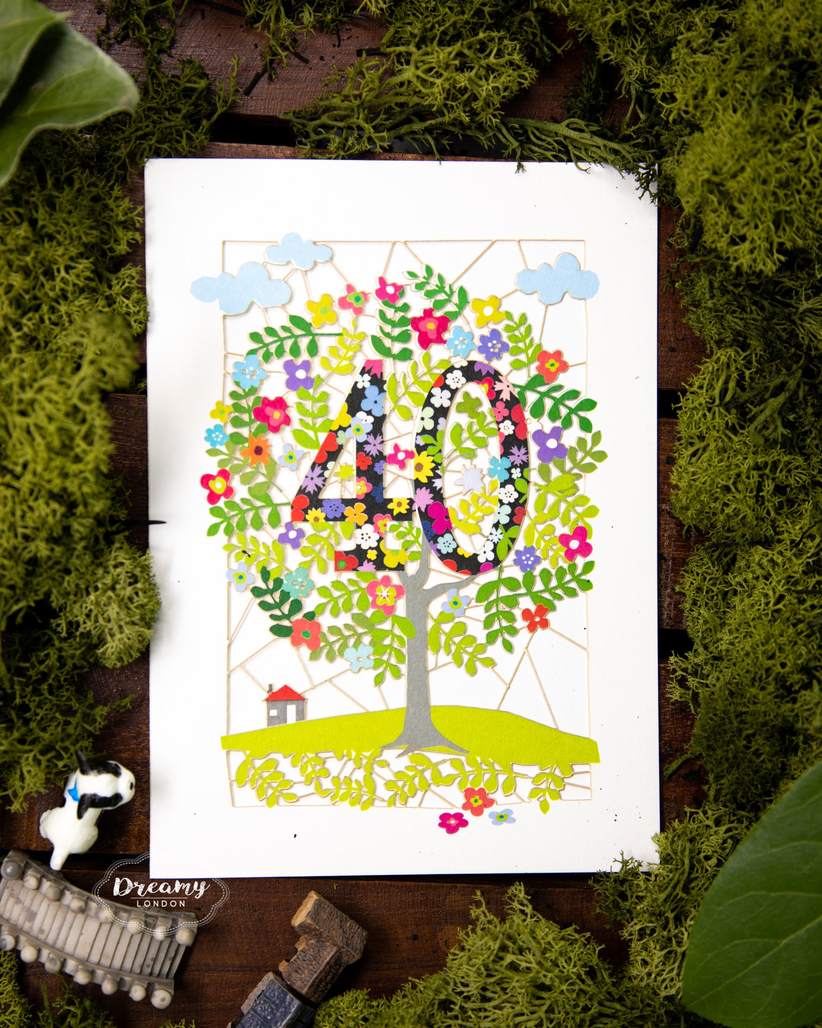 40th Tree of Life Birthday Card - dreamylondon