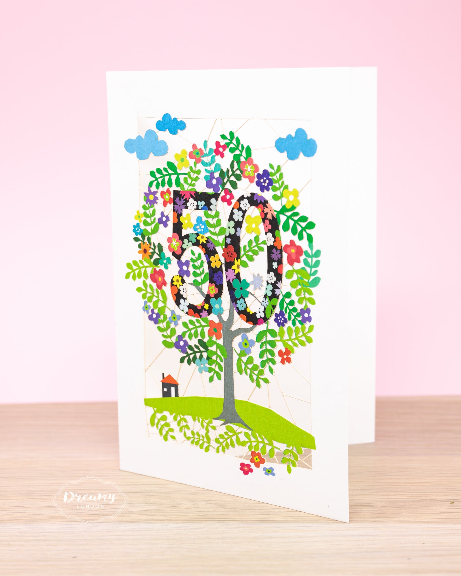 50th Tree of Life Birthday Card - dreamylondon