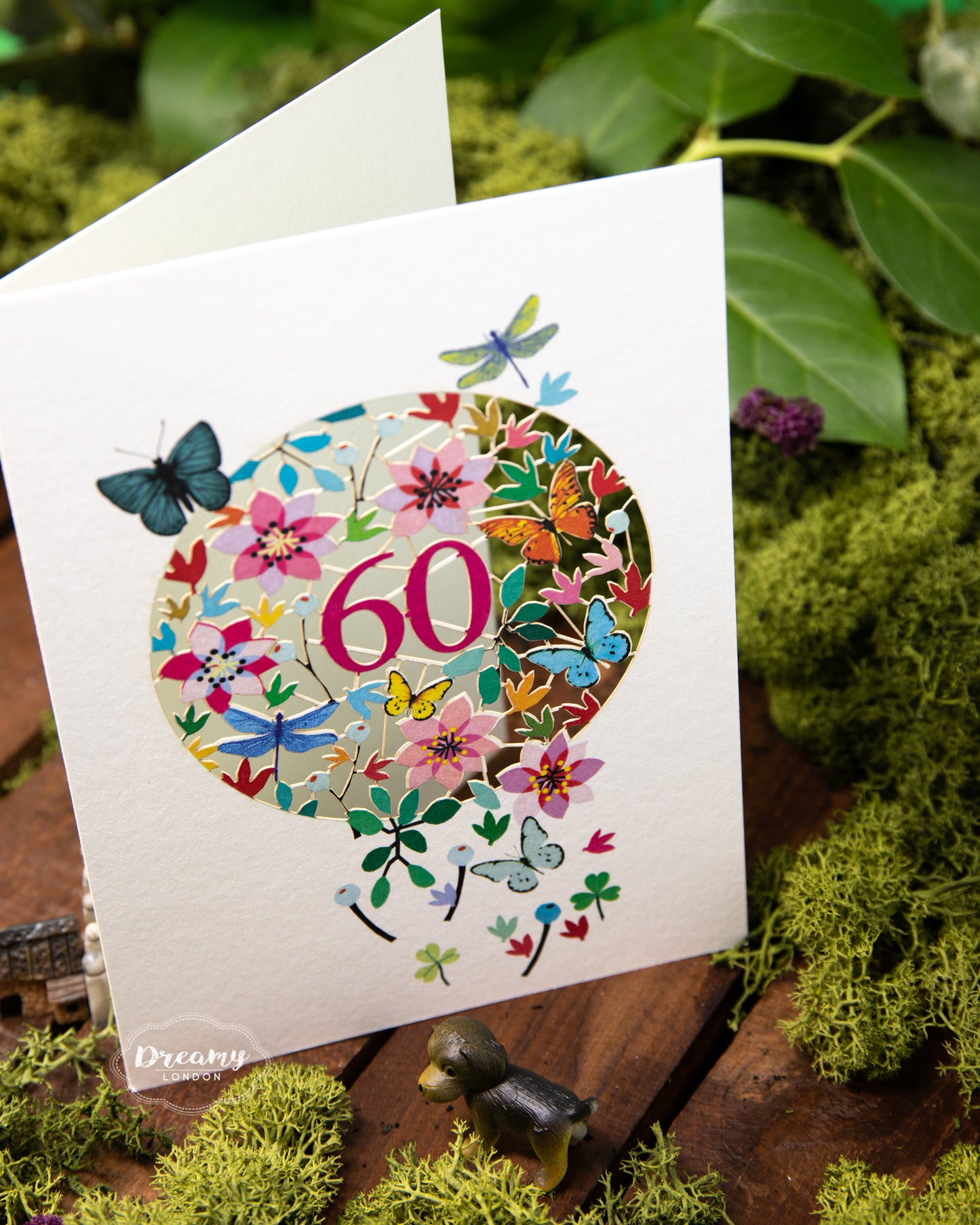 60th Butterflies Birthday Card - dreamylondon