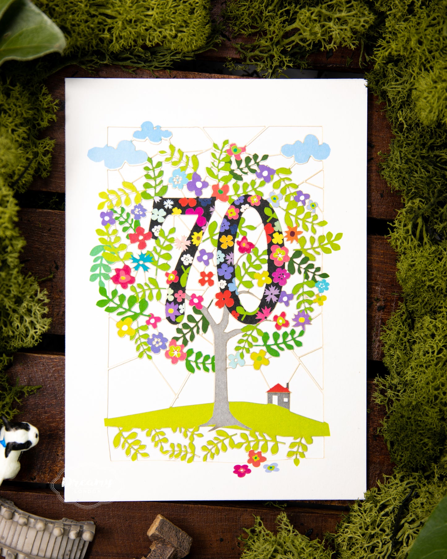 70th Tree of Life Birthday Card - dreamylondon