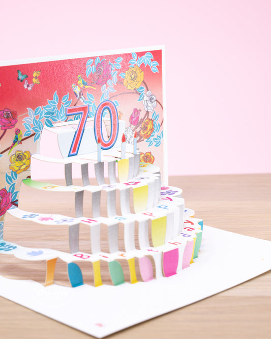 Pop-up 70th Birthday Card - dreamylondon