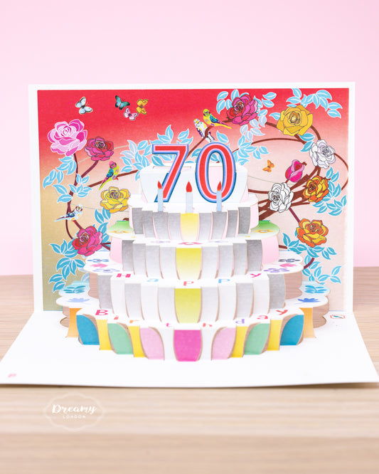 Pop-up 70th Birthday Card - dreamylondon
