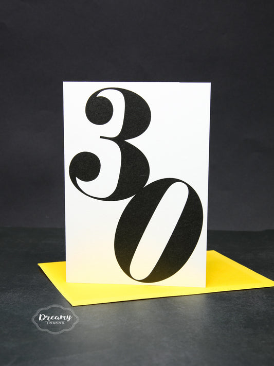 Bold 30th Birthday Card