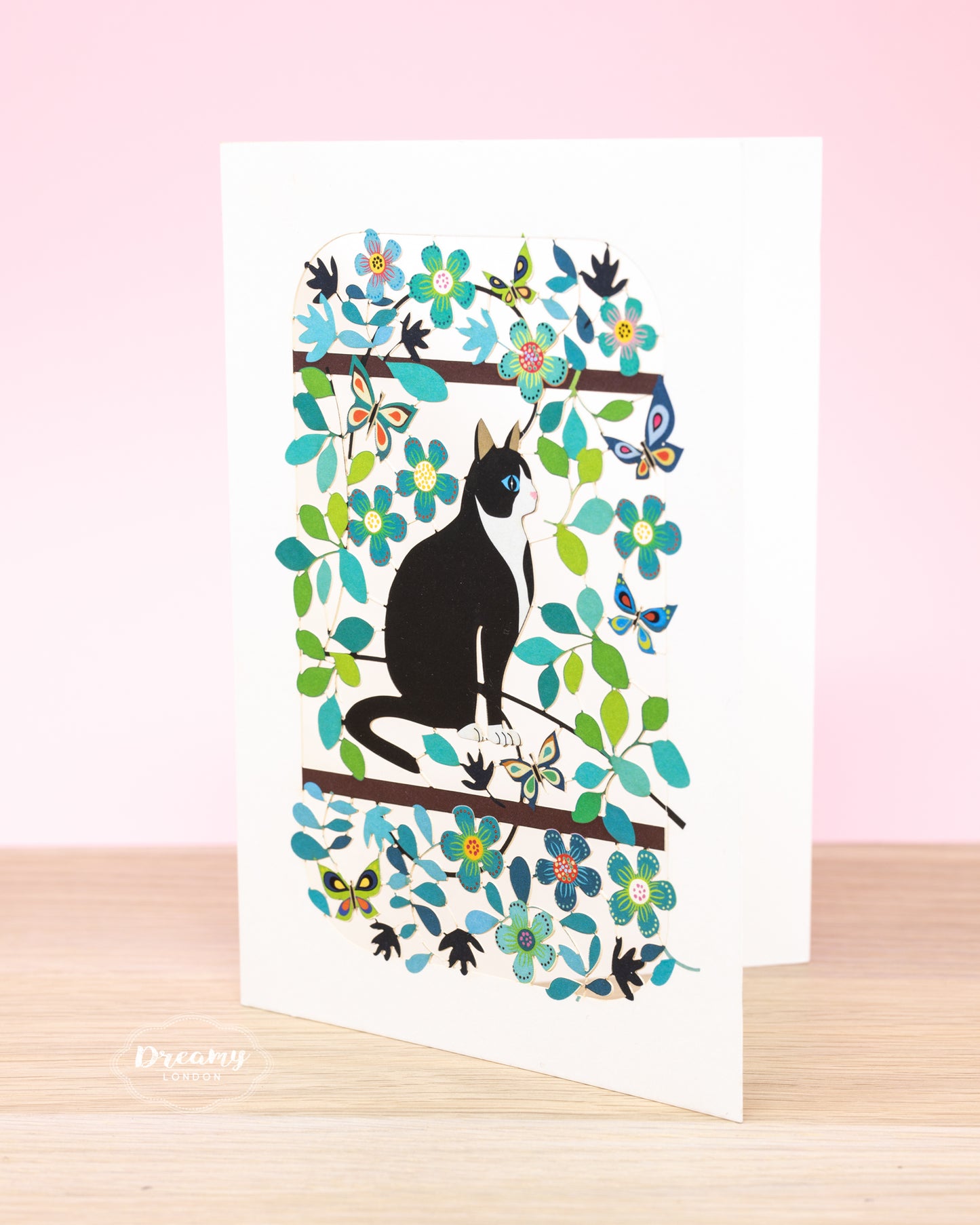 Cat Laser Cut Greeting Card - dreamylondon