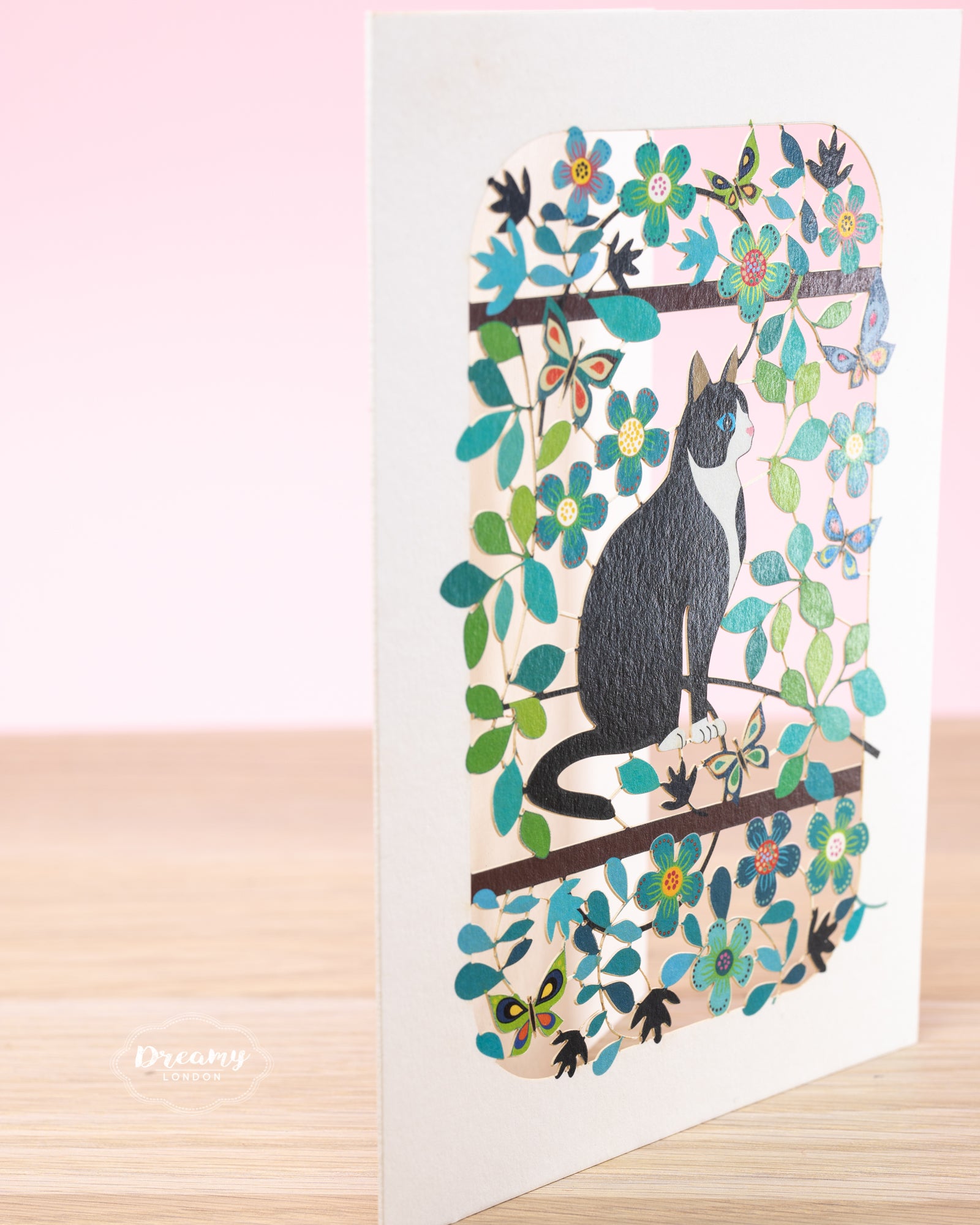Cat Laser Cut Greeting Card - dreamylondon