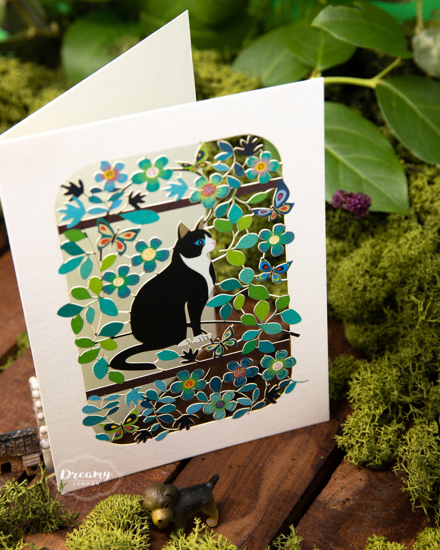 Cat Laser Cut Greeting Card - dreamylondon