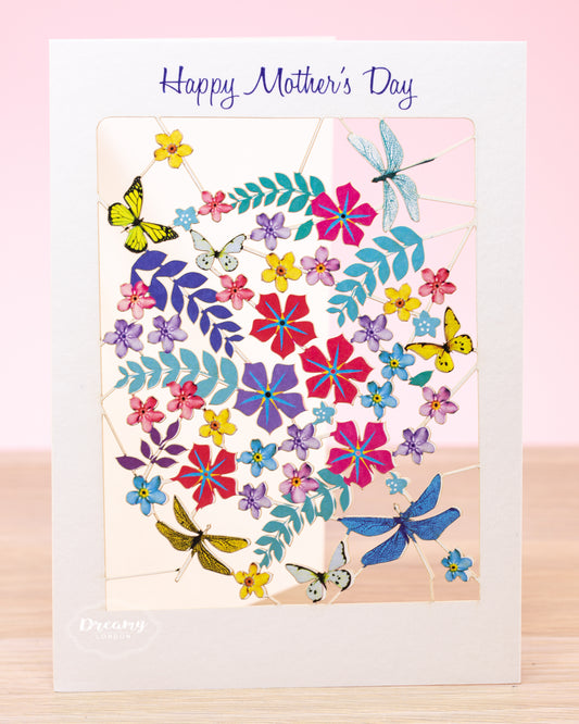 Butterflies Flowers Mother's day card - dreamylondon
