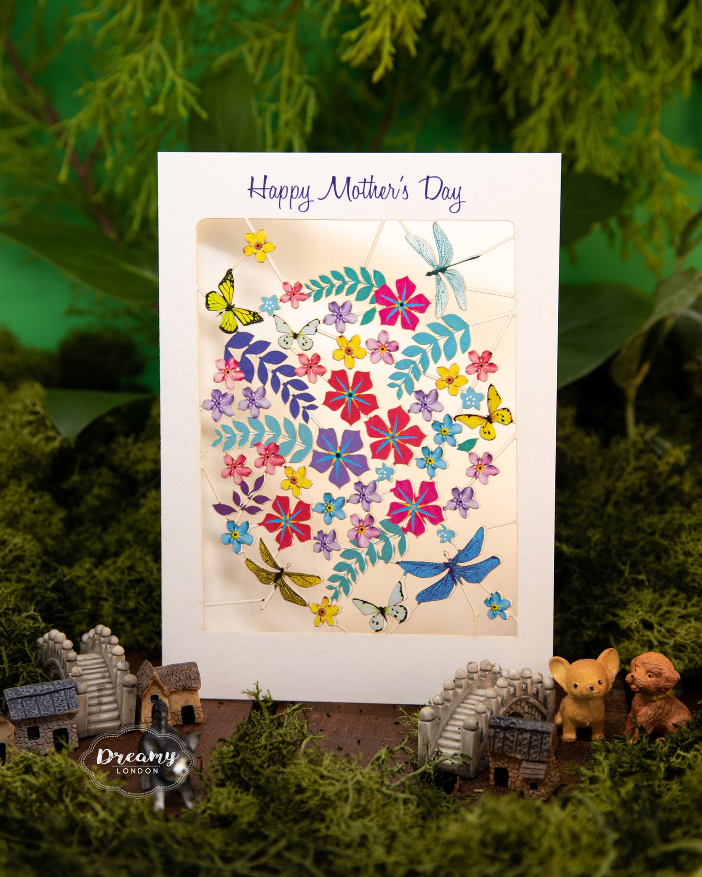 Butterflies Flowers Mother's day card - dreamylondon