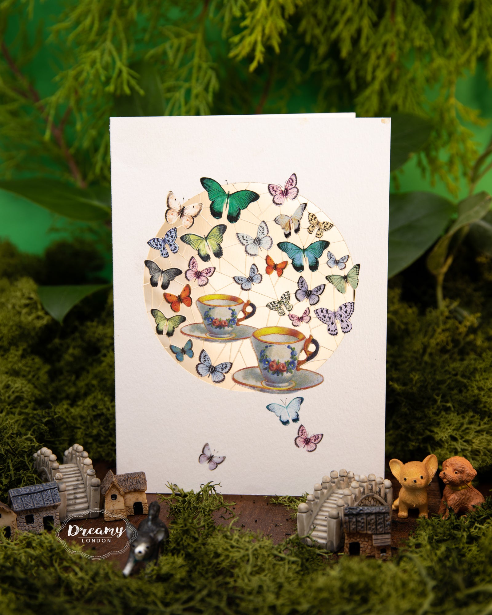 Butterflies and Tea Laser Cut Greeting Card, Marry Poppins Returns Tea Party Greeting Card, Alice in Wonderland Tea Party, Disney Tea Party Greeting Card - Dreamy London